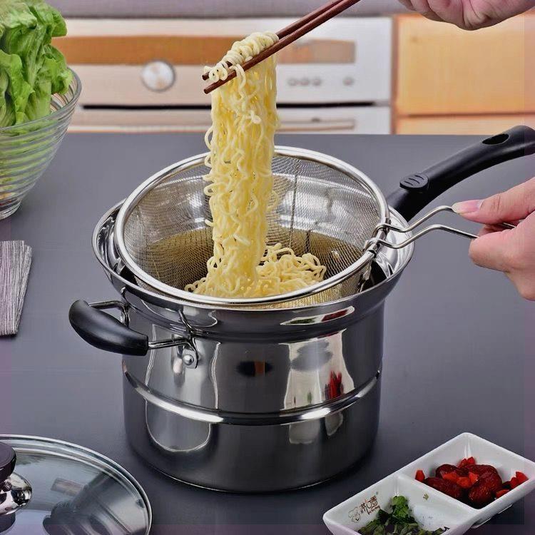 304不锈钢多功能面条锅奶锅小炸锅汤锅蒸锅家用煮锅电磁炉通用锅