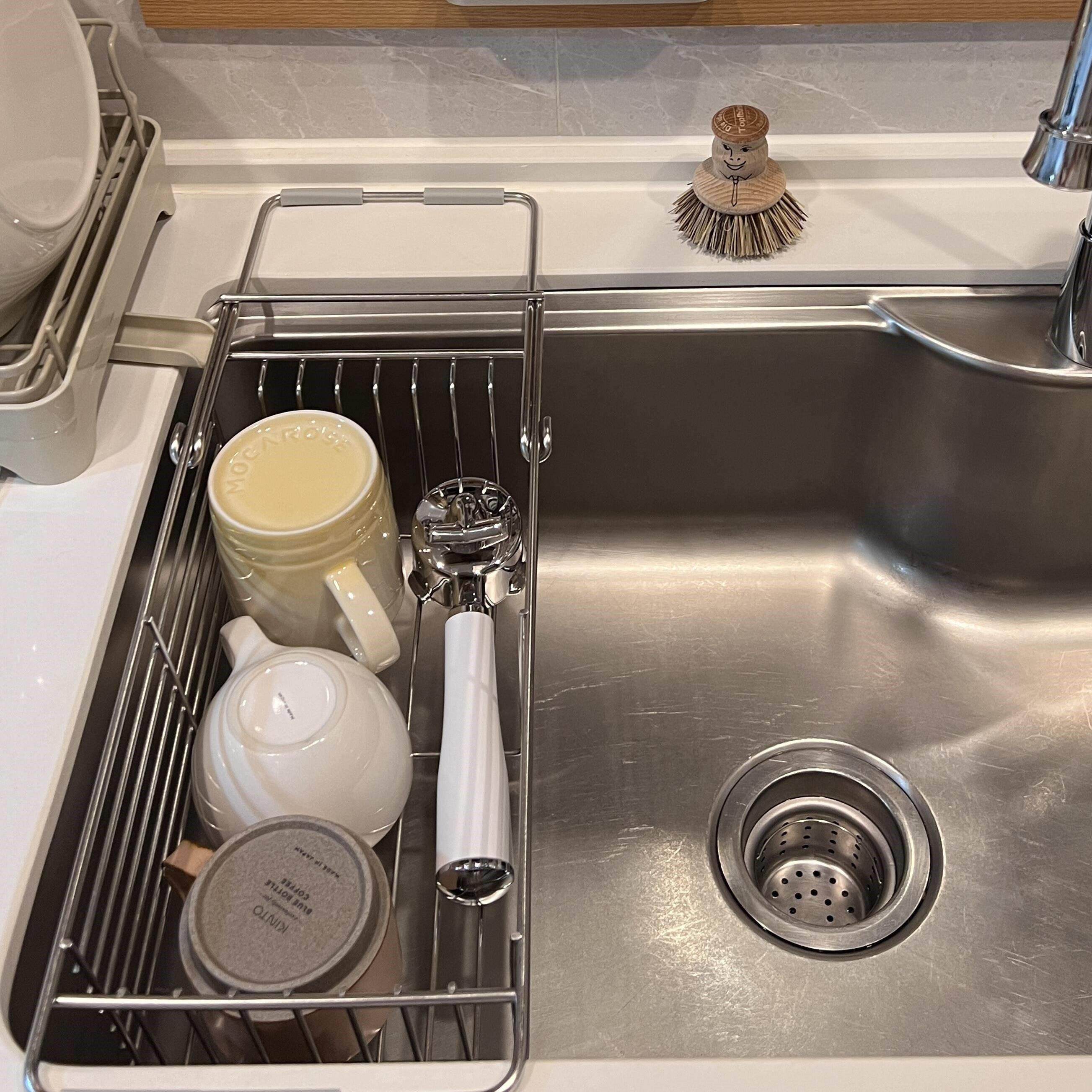 不锈钢水槽置物架厨房伸缩沥水碗筷抹布碗碟多功能收纳架沥水ins,厨房/烹饪用具,水槽置物架,淘宝优惠券,粉丝福利购,淘宝优惠卷