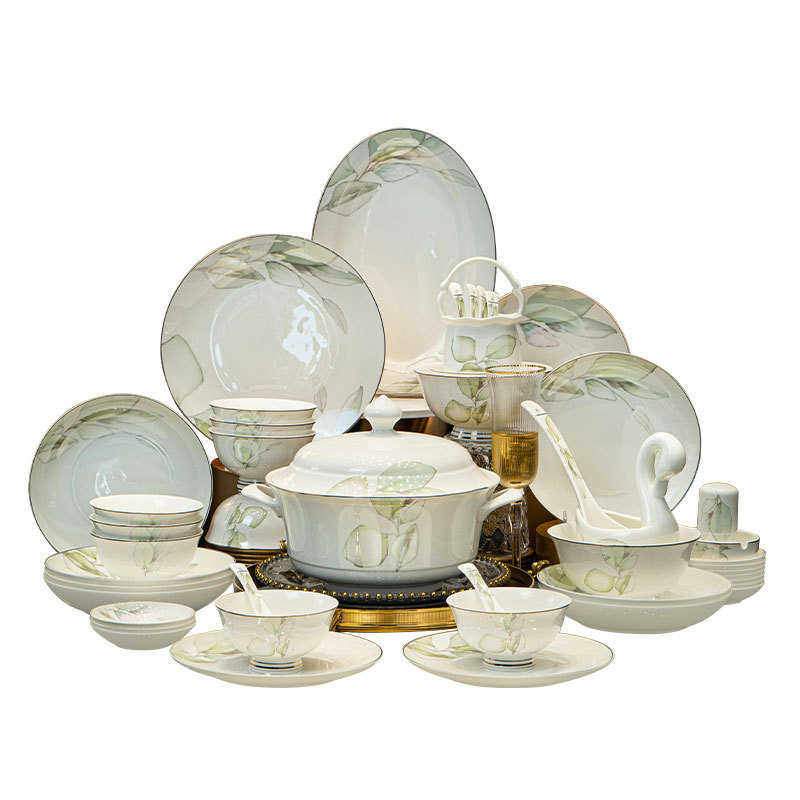 景德镇高档陶瓷碗碟套装乔迁新房餐具可微波家用碗具结婚送礼碗盘