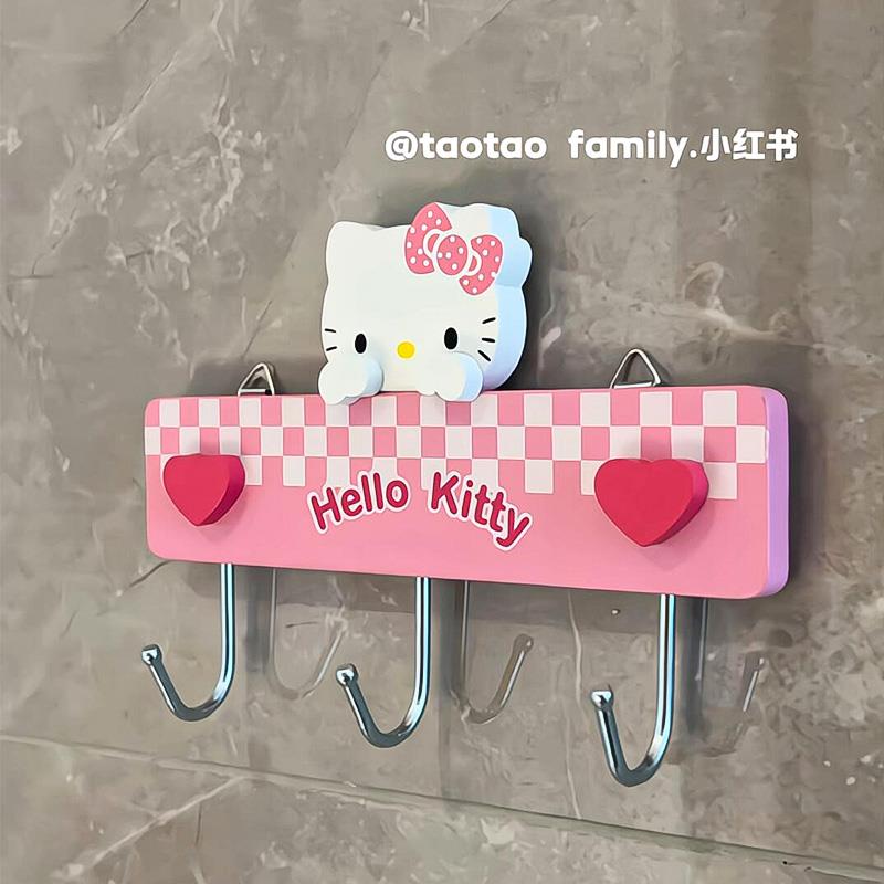 哈喽kitty挂钩强力黏胶免打孔厨房化妆室黏钩家用毛巾挂钩可爱