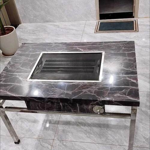 烧烤桌不锈钢贵州无烟豆腐自助桌子木炭烤肉烧烤店摆摊炭烤商用