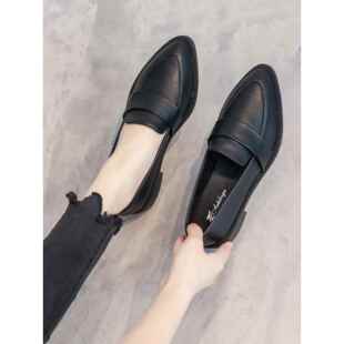 2025春秋季 新款 女鞋 真皮女式 潮 平底鞋 小皮鞋 英式 Star’s同款 便鞋