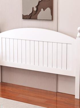 6R定实木床头板1简.5米8XVF白色约靠背板新做中式1.榻榻米双人床