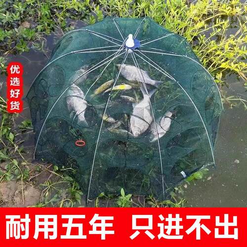 虾笼鱼网渔网折叠伞笼捕虾网捕鱼笼黄鳝龙虾网螃蟹笼网抓扑捉网兜