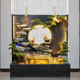 大型水幕墙流水墙屏泉风玄关断客假山喷景观隔室外厅别墅CMS庭院