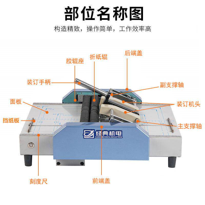 骑典盛隆A3A4经典经订五位平订马钉折机订书机折页机 手动订折一