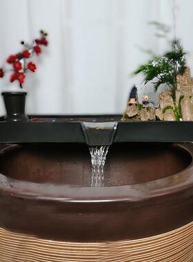 鱼缸流水瀑布循环养鱼盆景水池假山园林绿化摆件陶瓷流水装置配件