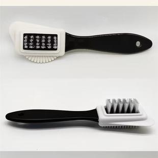 绒面麂皮鞋清洁刷鞋粉多功能三面鞋刷去污翻毛刷子铜丝刷皮鞋油刷