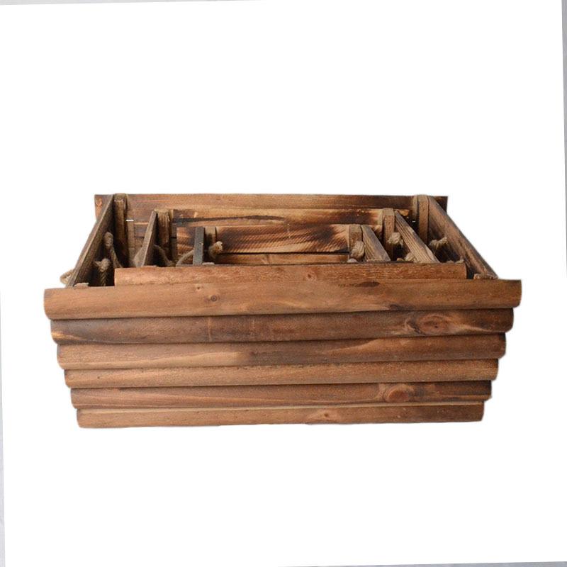 幼儿园碳化防腐花箱阳台种菜花瓶