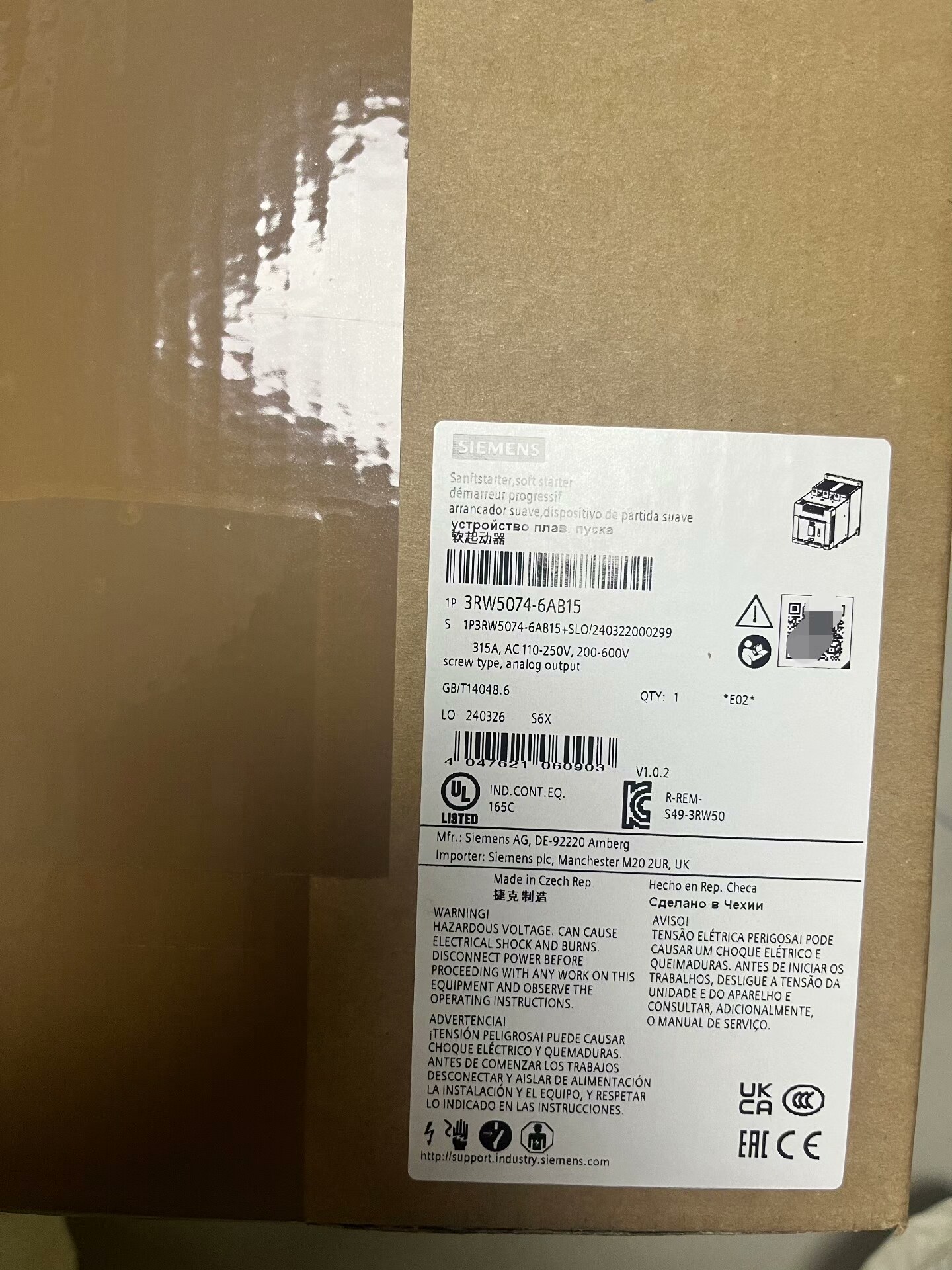 3RW5074-6AB15 全新原装正品 标价