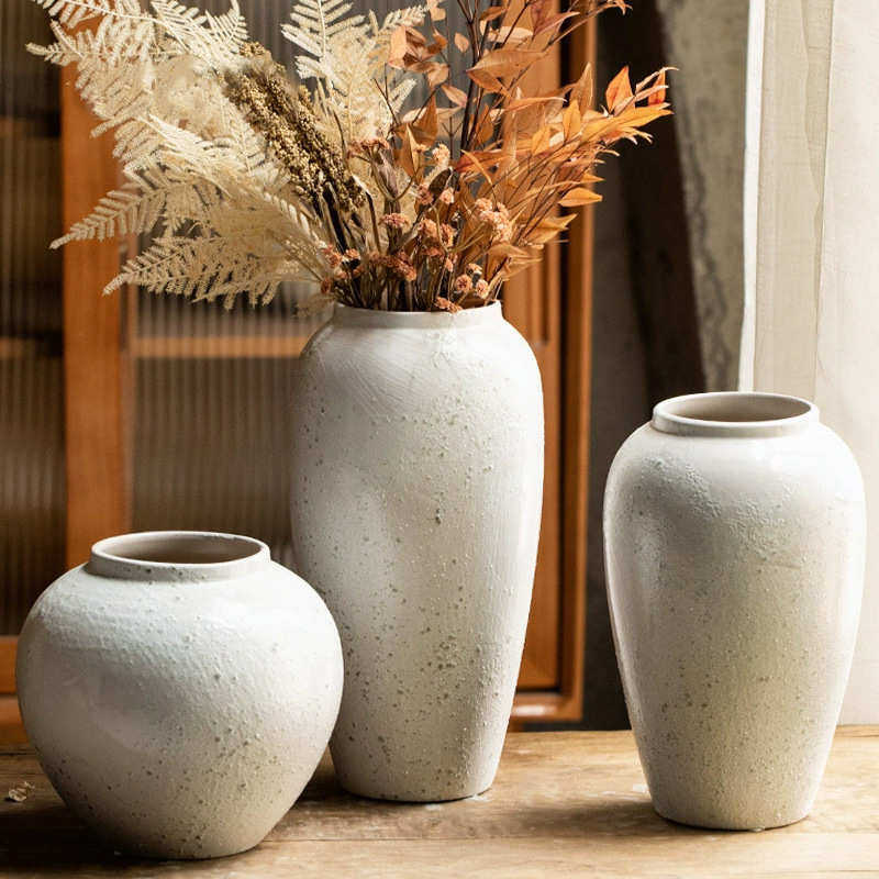 装饰摆件粗陶罐干花花瓶禅意北欧现代简约手工插花新款客厅插花,家居饰品,花瓶,淘宝优惠券,粉丝福利购,淘宝优惠卷