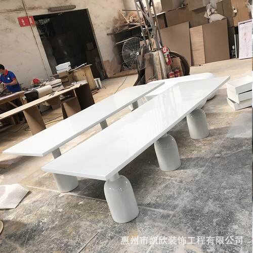 玻璃钢茶几出口网红餐厅桌子会客接待室创意异型设计造型边几厂家
