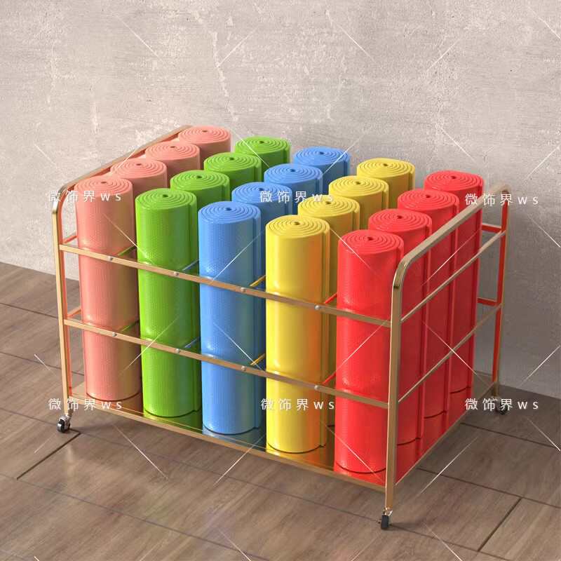 大容量瑜伽垫收纳架子整理架多层瑜伽馆健身房泡沫滚轴整理放置架