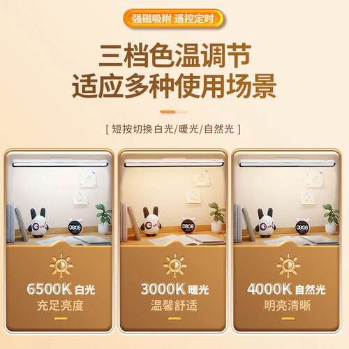 台护眼学习E48D学灯生宿舍灯卧室床头夜灯大L学寝室磁吸酷灯毙灯