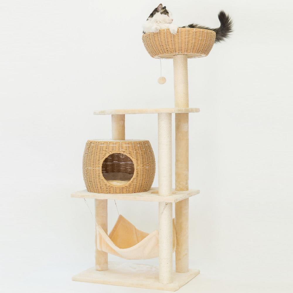 高档型出口日！舒适透气编本织猫窝猫树猫爬大架一体藤编多层剑麻