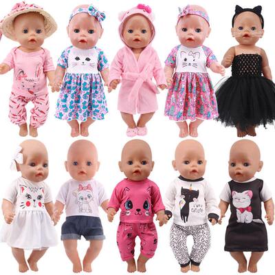 Doll Baby Clothes Kittys Kitten Cat Cartoon Dress Shoes Fit