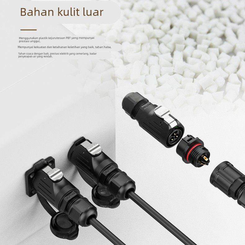 电源防水连接器EW-LP16反装2/3/4/5/7/8/9芯母头公座法兰航空插头