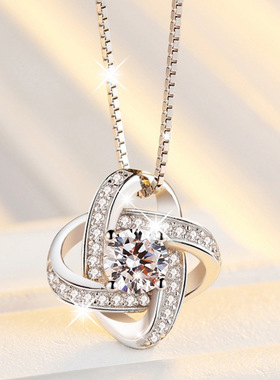 s25银叶四草项跨境亚马逊YD827旋转满钻四品叶9草饰厂家直链供