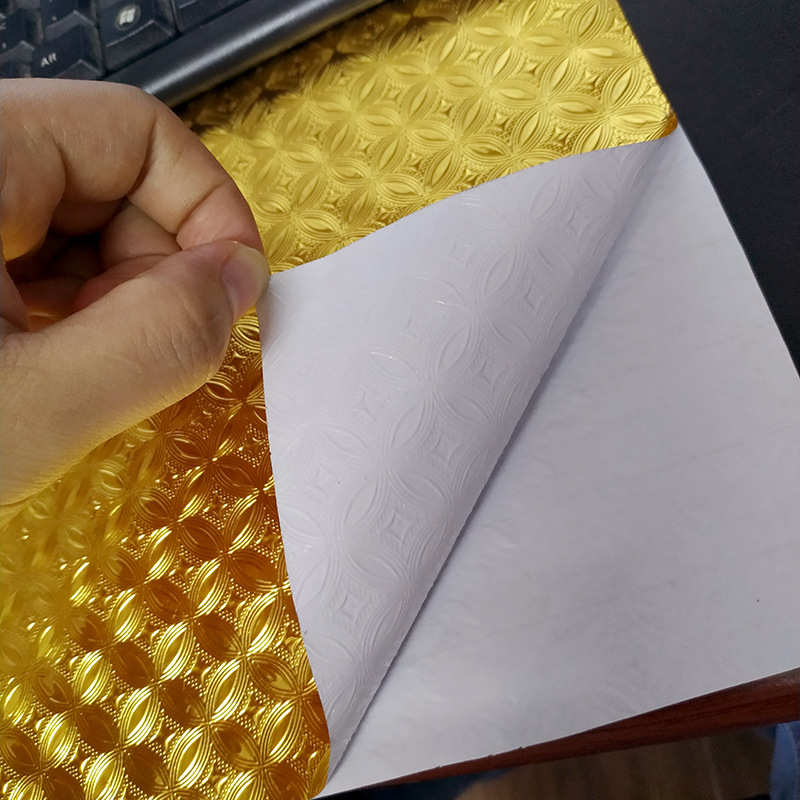 3d立体金色墙纸自粘土豪金客厅背景墙壁纸金箔金铜钱防水防油墙贴