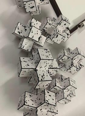 轻奢现客厅茶几艺术品家居马毛纹几何摆件电 新 视柜样板间书房