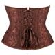 Jacquard Underbust Brown Steel White Bones Black Corset