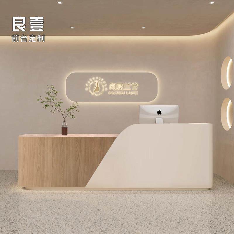原木风美容院收银柜台柜台口腔诊所咨询台瑜伽馆吧台公司前台接待,商业/办公家具,收银台,淘宝优惠券,粉丝福利购,淘宝优惠卷
