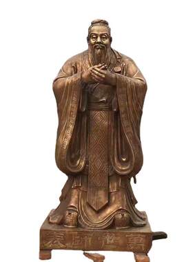 供应玻璃钢孔子孟子雕像室外名人仿铜树脂孔圣人景观雕塑摆件
