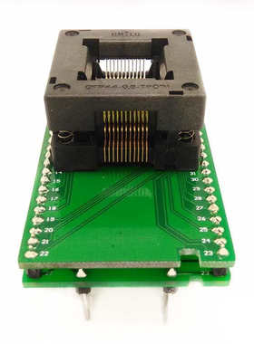 HMILU厂家QFP44-0.8mm双板烧录座西尔特适配座 汽车芯片QFP44