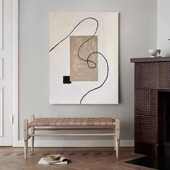 卧室玄关客厅高档极别墅抽象黑白壁画油画简装 饰画肌理手绘挂画纯