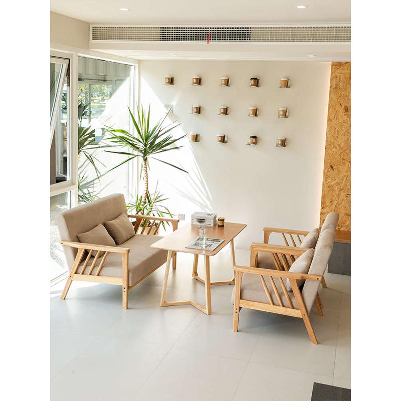 奶茶店咖啡厅酒吧清吧休闲桌椅组合西餐厅科技布卡座沙发洽谈商用