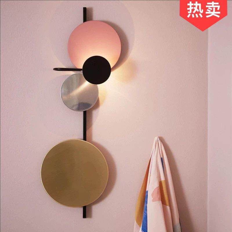 带插头床头壁灯现代简约客厅背景墙装饰灯北欧走廊星球免接线壁灯