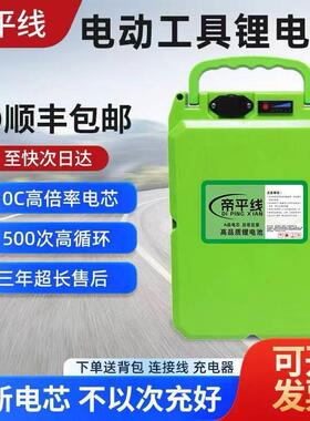 电动割草机24V48V60V72V电瓶绿篱机水泵园林工具专用背负式锂电池