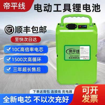 电动割草机24V48V60V72V电瓶绿篱机水泵园林工具专用背负式锂电池