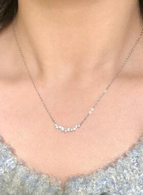 项链高级感轻奢小众超闪锆石星星微笑项链女ins风小众设计百搭高