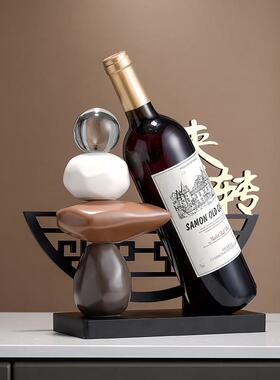 高级感客厅酒柜红酒架装饰摆件 轻奢创意酒行商铺软装葡萄酒架托