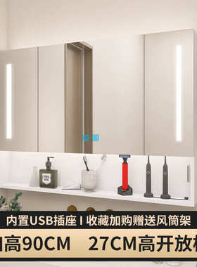 出口不锈钢智能浴室镜柜单独 mirror cabinet 卫生间收纳柜