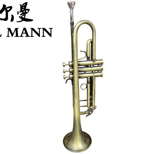 伊尔曼 乐器厂家 专业仿古银身金键进口活塞小号