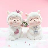 小猪储蓄罐儿童卡通可爱防摔流行小猪储蓄罐创意羊家覆古装 饰女孩