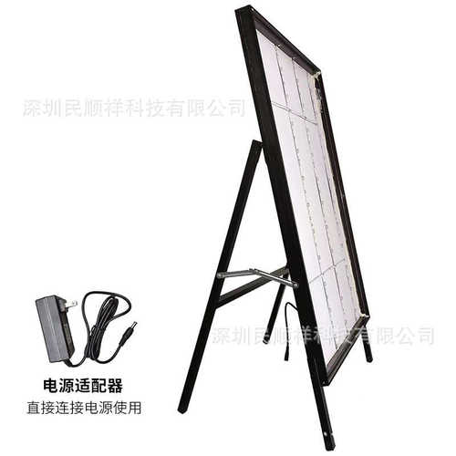 夜市门口广告牌发光led户外移动展架落地式卡布灯箱展示牌