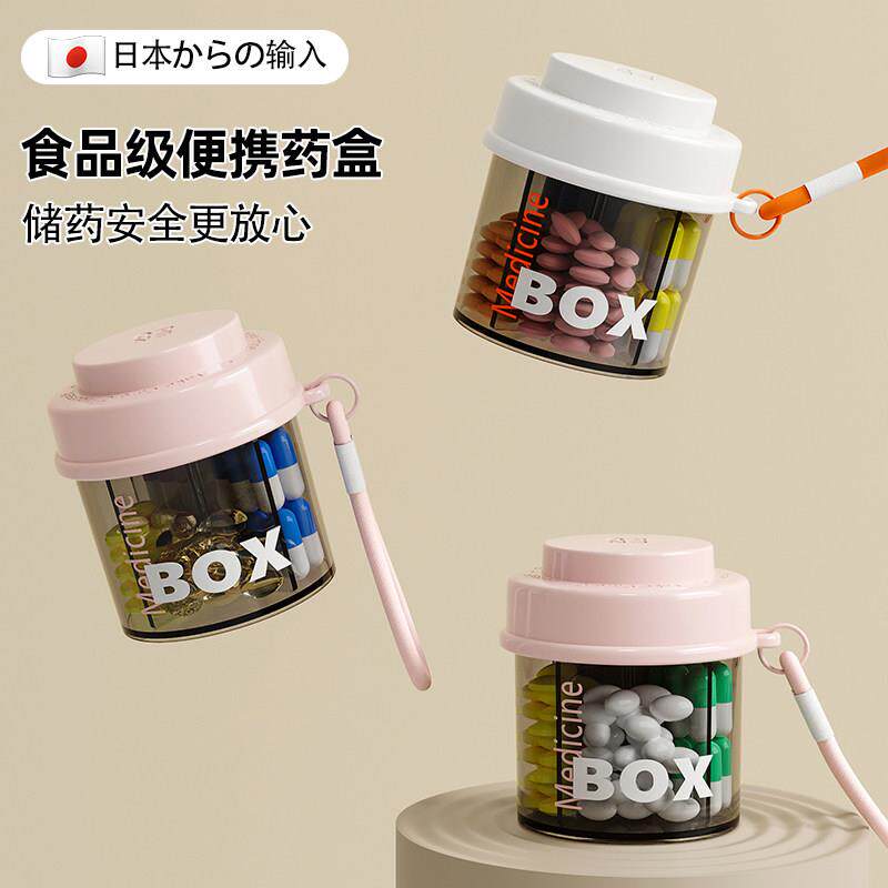 日本药盒分装便携式随身迷你大容量七天装药片药物小收纳盒子防潮
