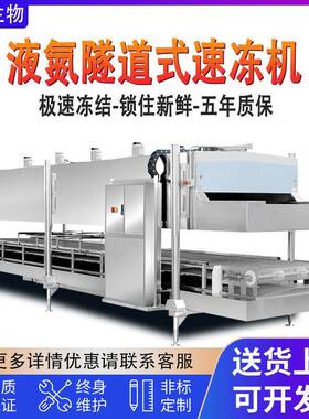 隧道式液氮速冻柜海参食品速冻机蓝莓黄桃保鲜生产流水线冷冻设备