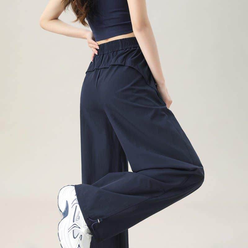 潮牌冰丝速干工装裤女夏季2026高腰显瘦宽松垂感休闲运动阔腿裤子