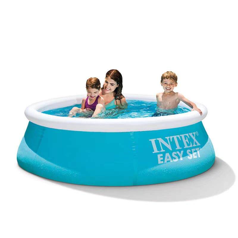 INTEX28101 6尺碟形水池 简易水池 儿童成人加厚充气家庭充气水池