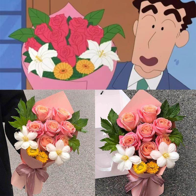 美伢同款香皂花玫瑰仿真花束嘉兰百合花束永生花情人节礼物花束