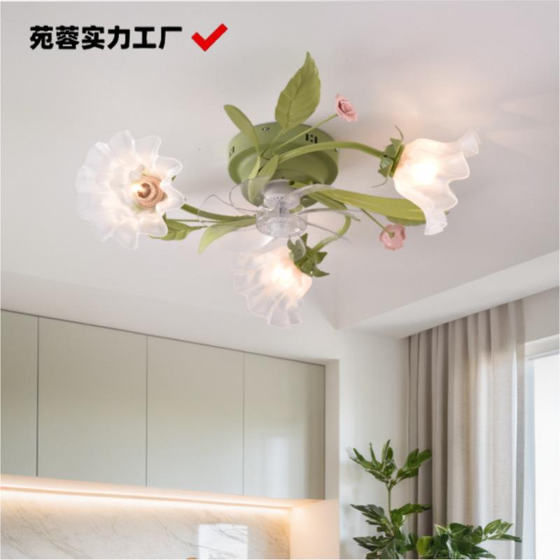 客厅灯花朵田园大气家用卧室灯餐厅led吸顶灯风扇网红创意房间灯