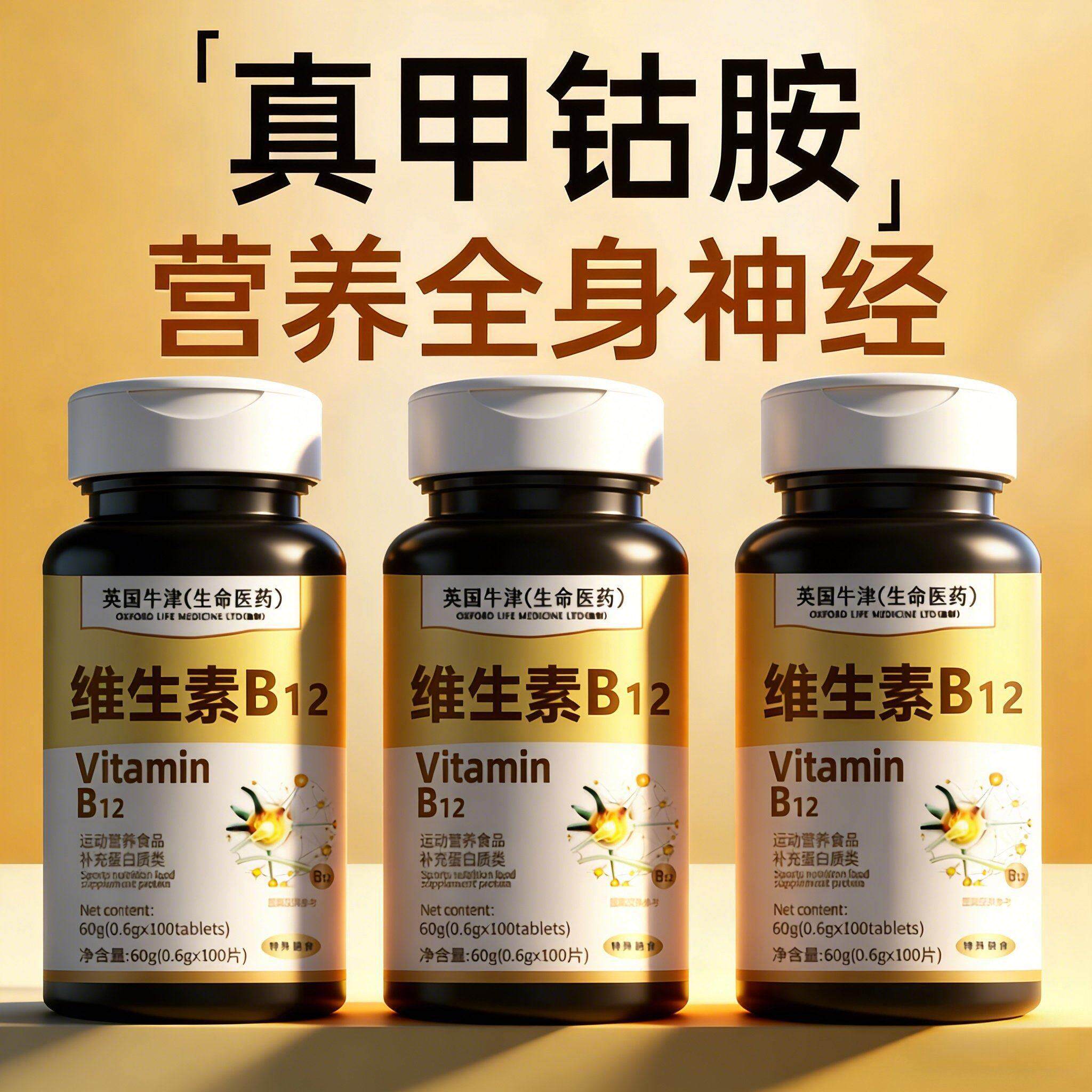 维生素b12甲钴胺营养修复神经100片正品官方旗舰原料族原装