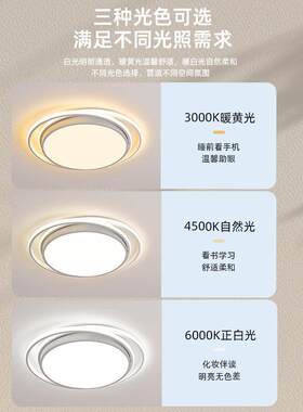 个性方型圆形灯简约现代全光谱卧室灯小客厅灯餐厅房间灯具吸顶灯