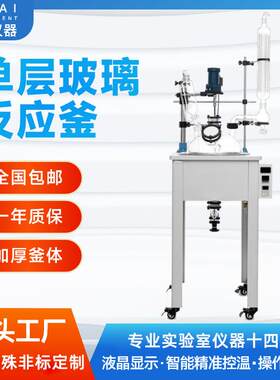上海一凯供应10L单层玻璃反应釜多功能反应器电热套玻璃反应球型