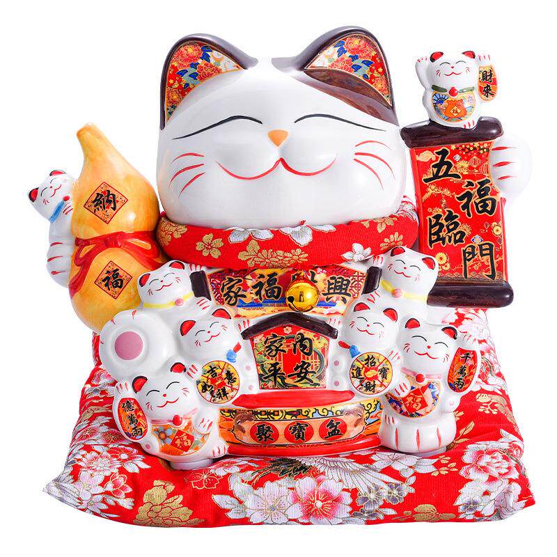 28CM33CM存钱罐招财猫摆件开业店铺收银台家居客厅装饰大码储蓄罐