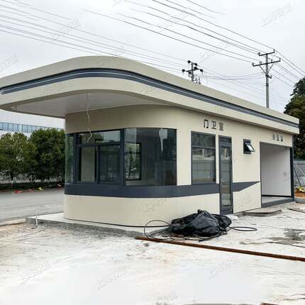 圆弧成品工厂门卫室江西保安岗亭大型移动门卫房带卫生间